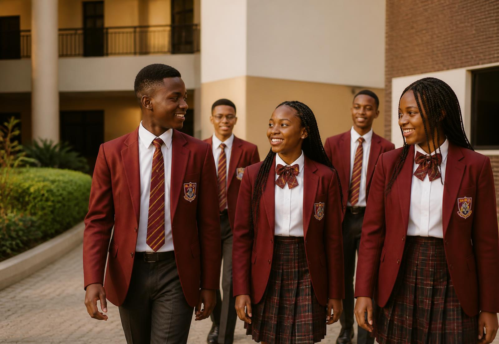Students walking through the campus courtyard